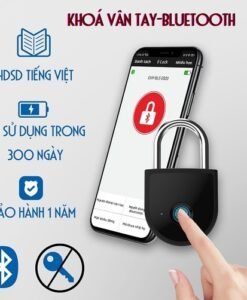 Ổ khoá kết nối điện thoại App vân tay thông minh sạc điện chống trộm USB