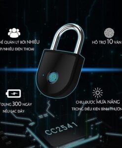 Ổ khoá kết nối điện thoại App vân tay thông minh sạc điện chống trộm USB