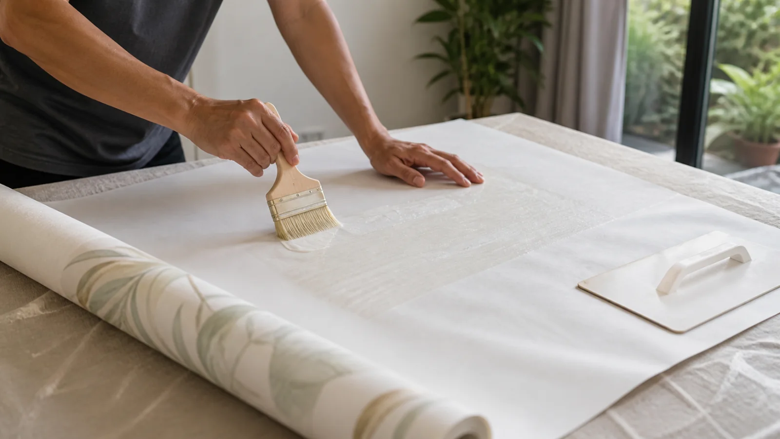 quy trình thi công giấy dán tường