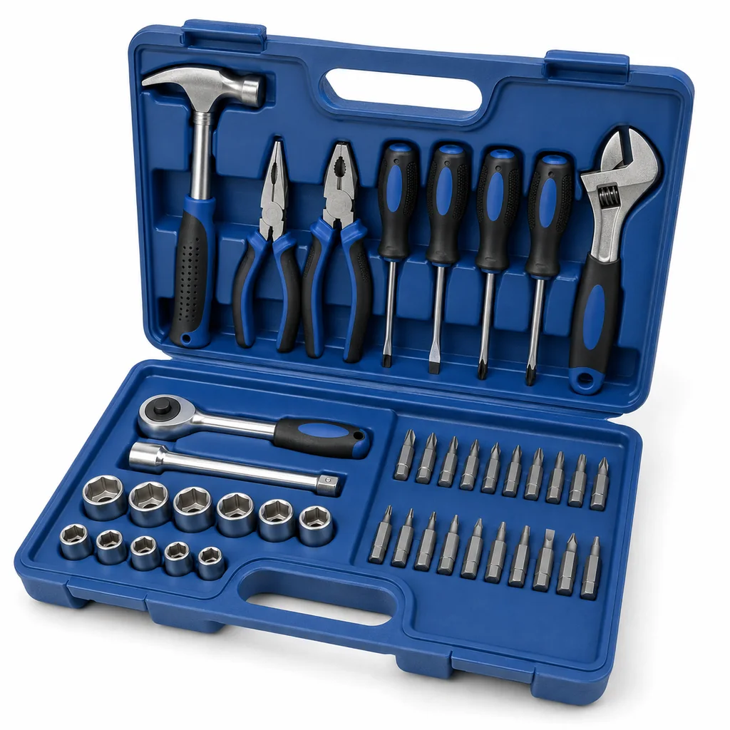 Bộ dụng cụ 43 món Bosch vỏ nhựa mở nắp đặt dưới sàn gạch men