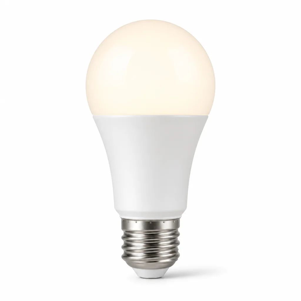 Bóng đèn LED Philips 8W Ecobright 3000K E27 A60 ánh vàng lắp trong đèn bàn cạnh giường ngủ