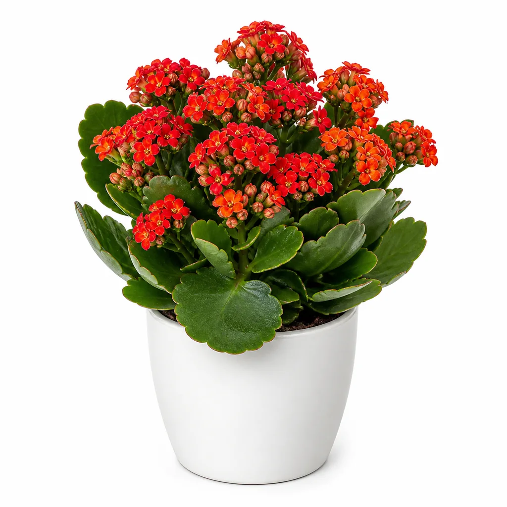 Cây hoa sống đời chậu nhỏ 12cm nhiều màu đặt trên bàn trà cạnh cửa sổ sáng