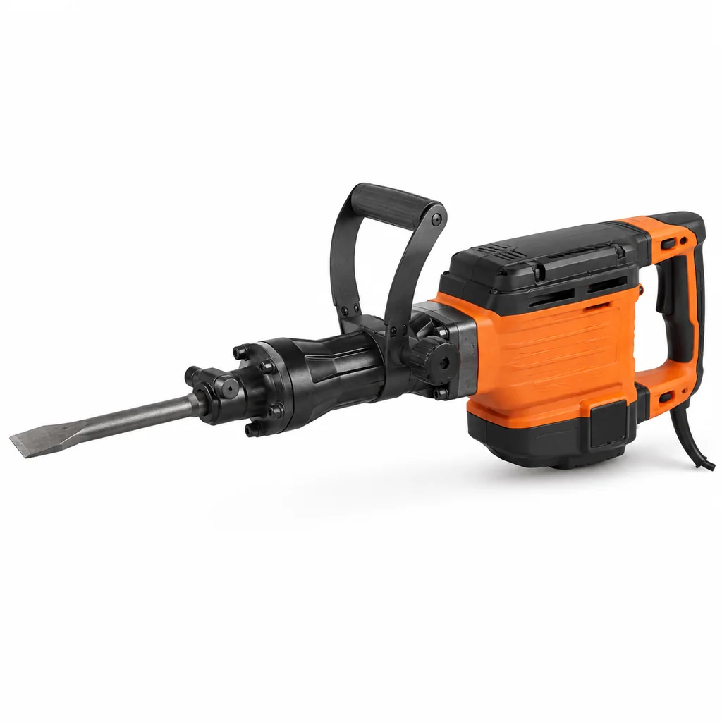 Máy đục bê tông Ingco PDB17008 1700W nằm trong vali nhựa tại kho Tân Phú
